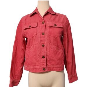 Jones New York Sport Corduroy Jean Jacket Coral size Small Petite